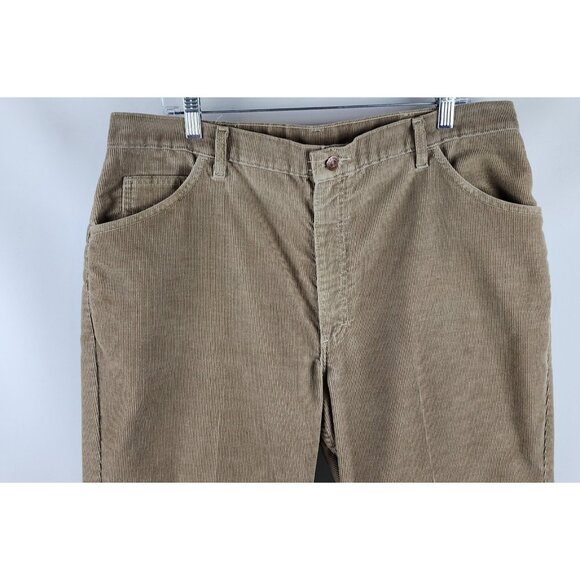 Roebucks Vintage Corduroy Pants Mens 38x29 Tan Straight Leg Regular Fit USA Made - Picture 2 of 9